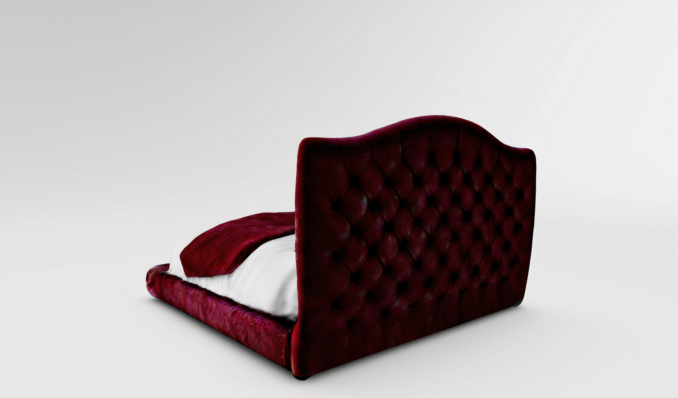 Velvet Grandeur A Luxurious Red Bedroom Set 3D model_3