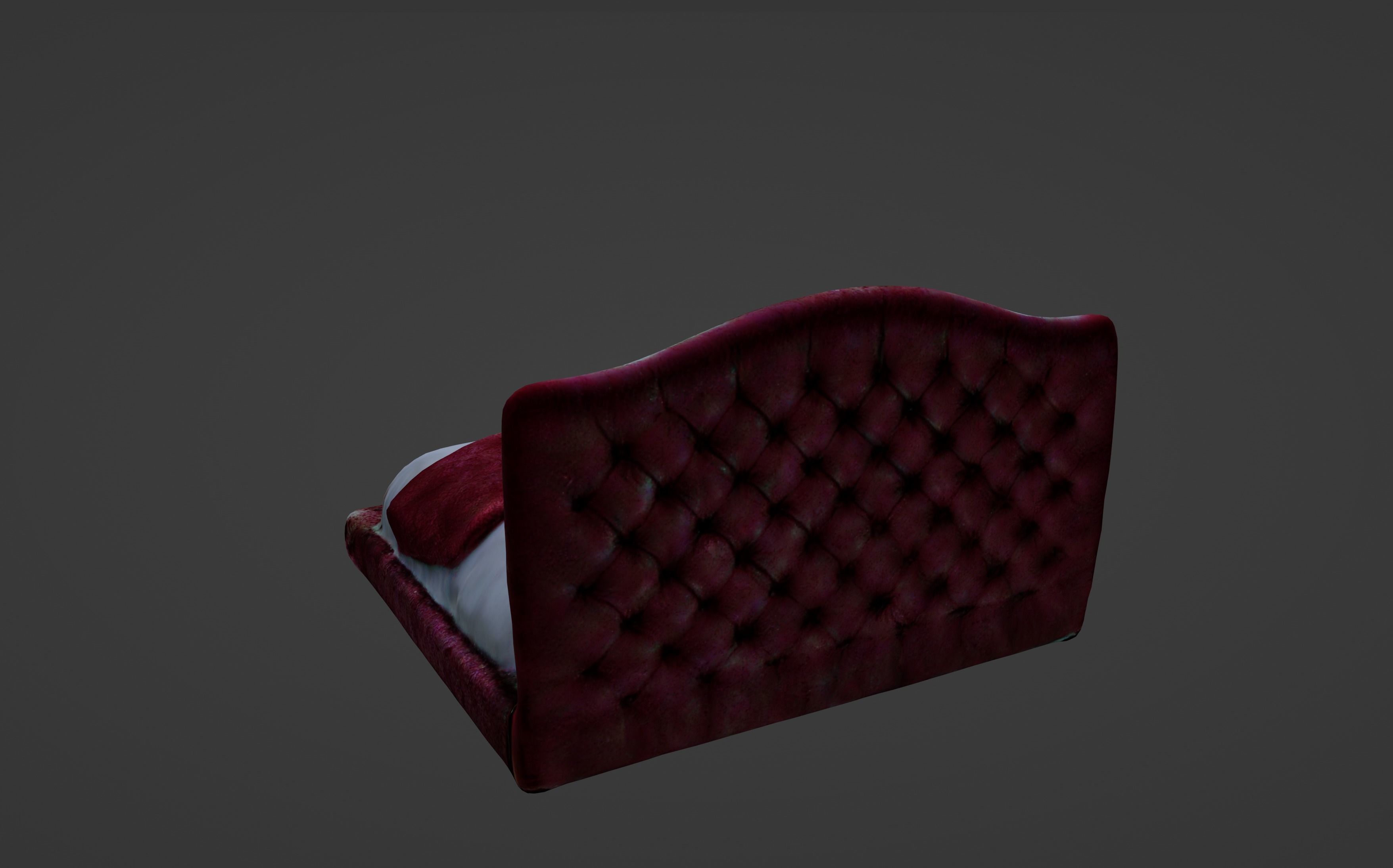 Velvet Grandeur A Luxurious Red Bedroom Set 3D model_8