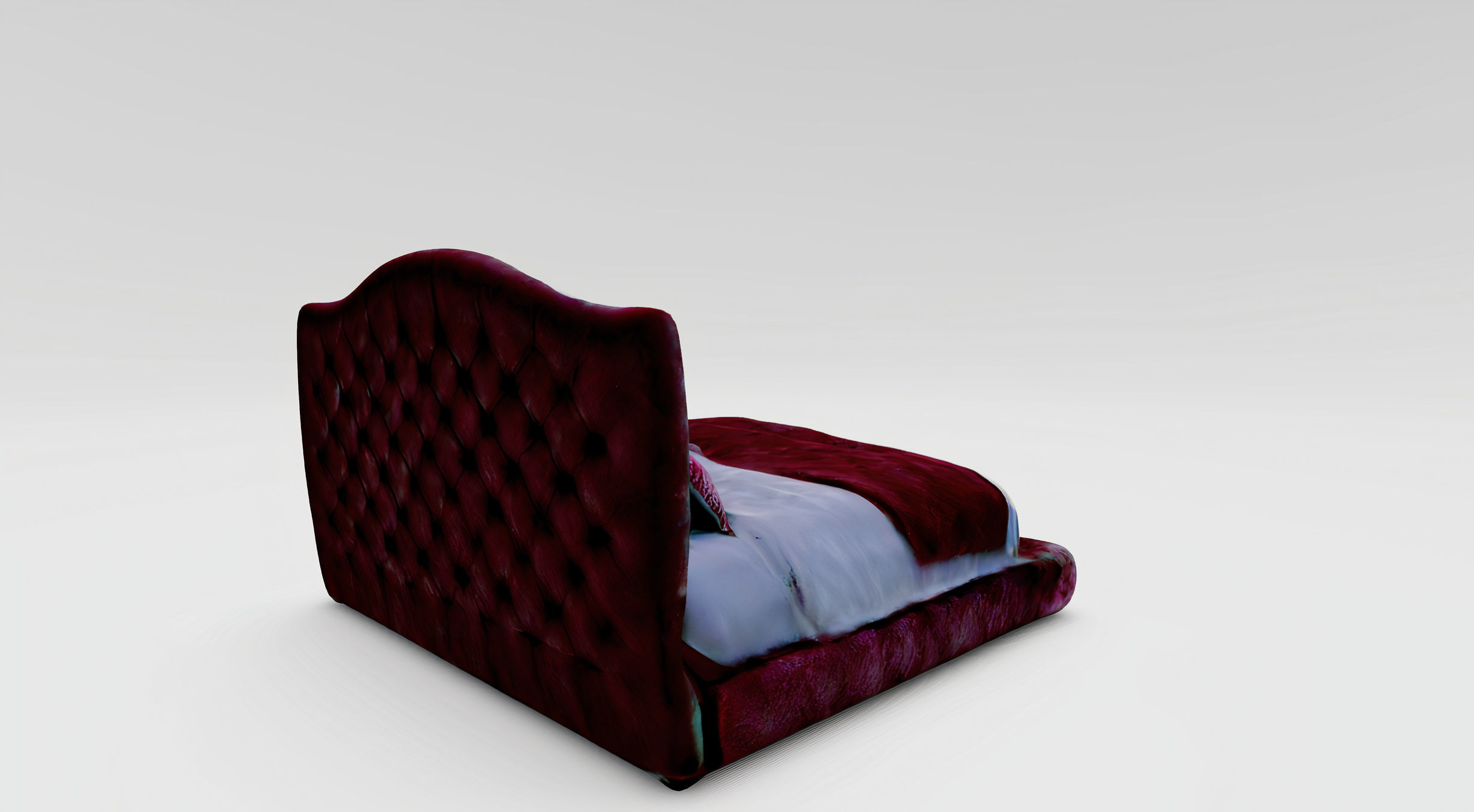 Velvet Grandeur A Luxurious Red Bedroom Set 3D model_4