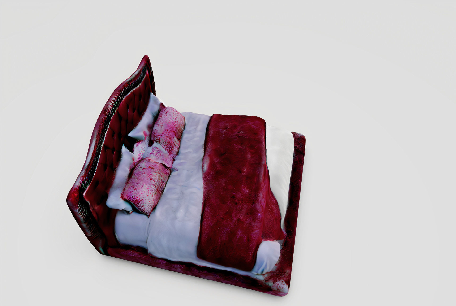 Velvet Grandeur A Luxurious Red Bedroom Set 3D model_5