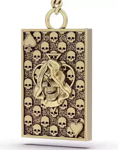 Pikes Spades playing card skull 3d key holder  jewelry