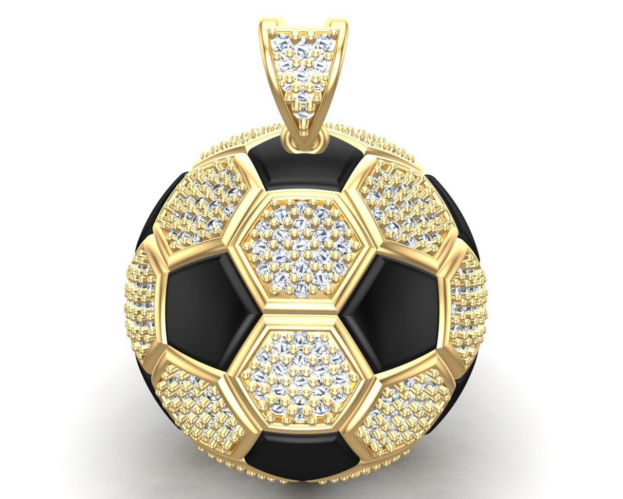 Football Hip Hop Diamonds Pendant                    3D print model_9
