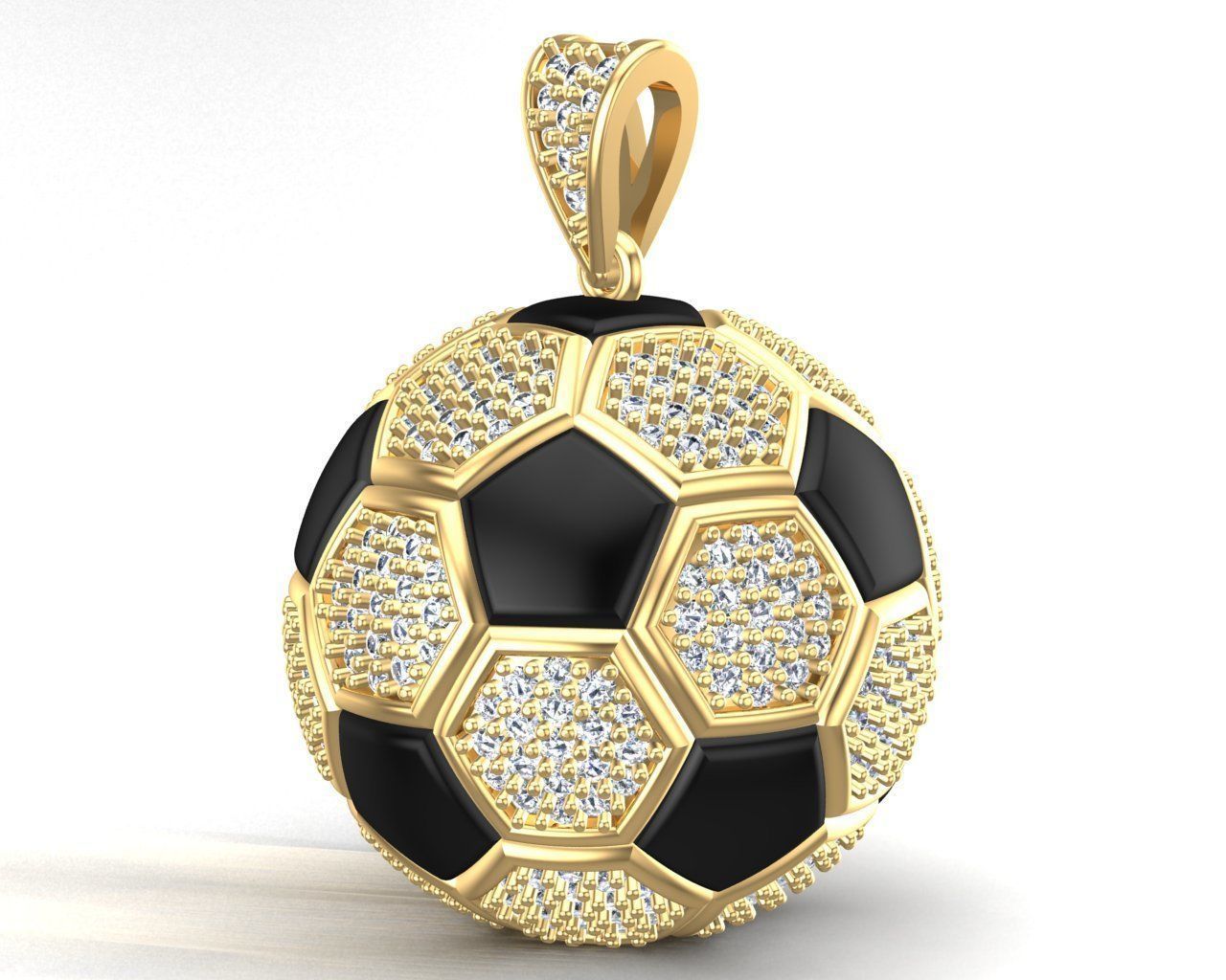 Football Hip Hop Diamonds Pendant                    3D print model_13
