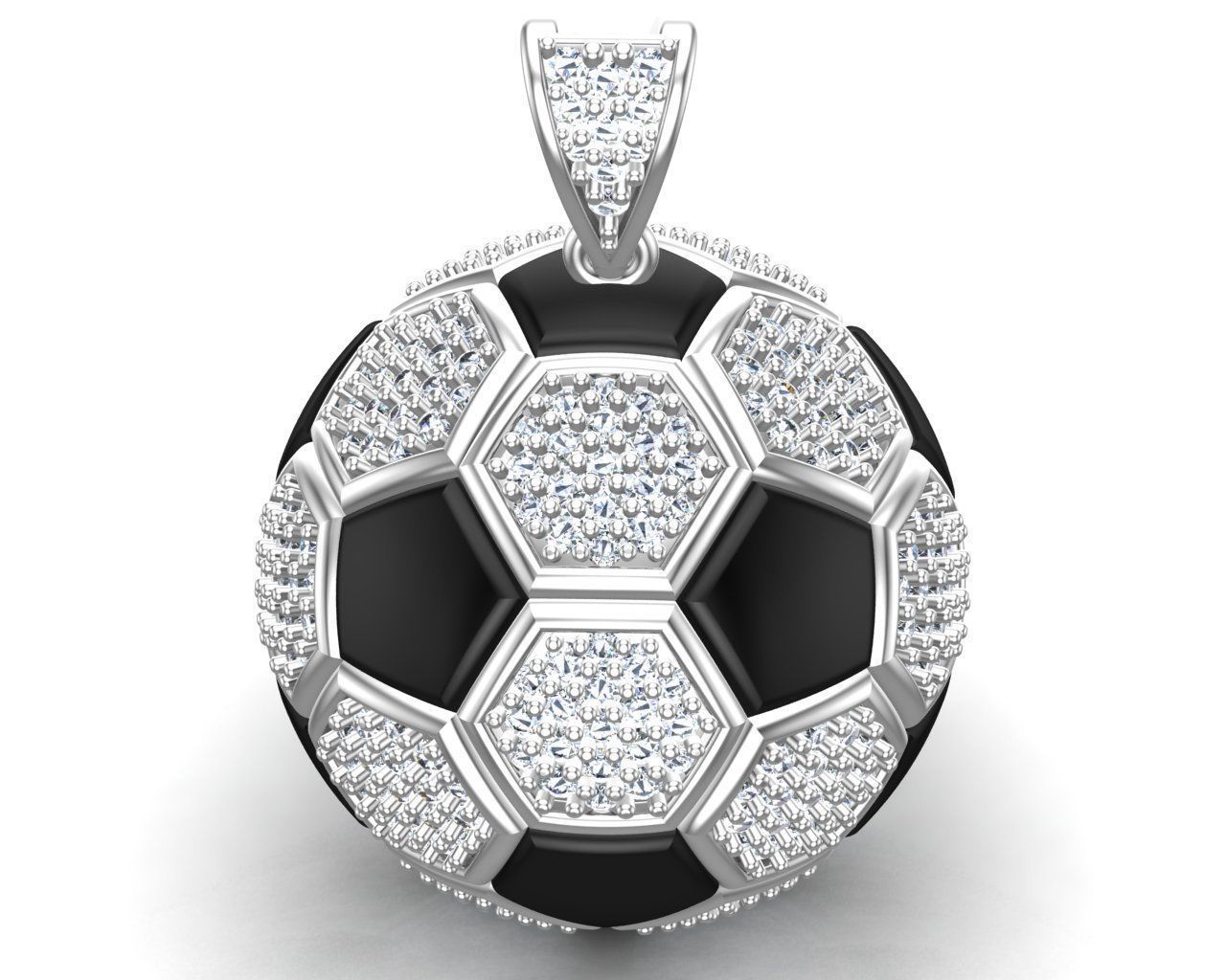 Football Hip Hop Diamonds Pendant                    3D print model_1