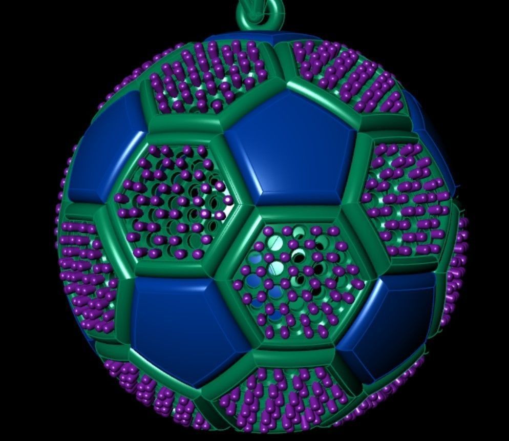 Football Hip Hop Diamonds Pendant                    3D print model_5
