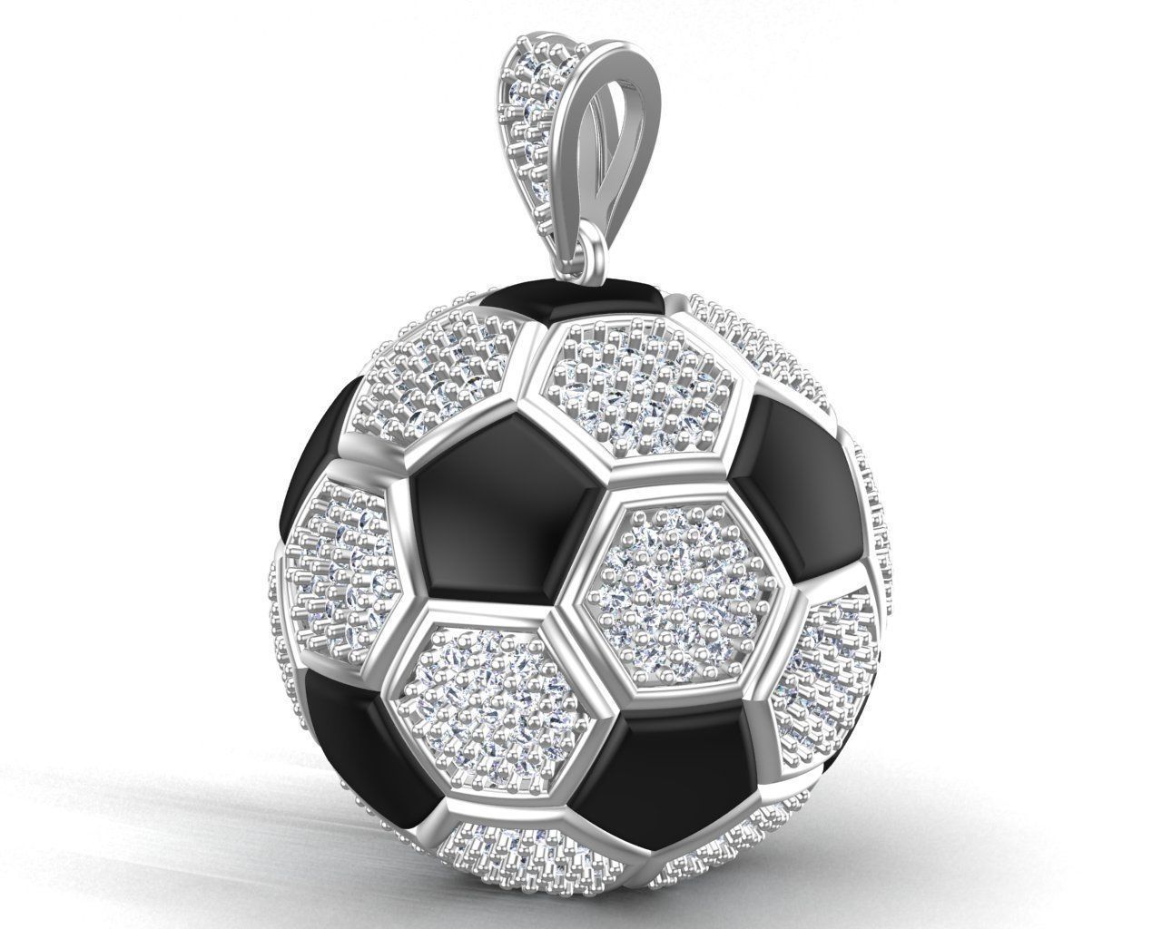 Football Hip Hop Diamonds Pendant                    3D print model_14