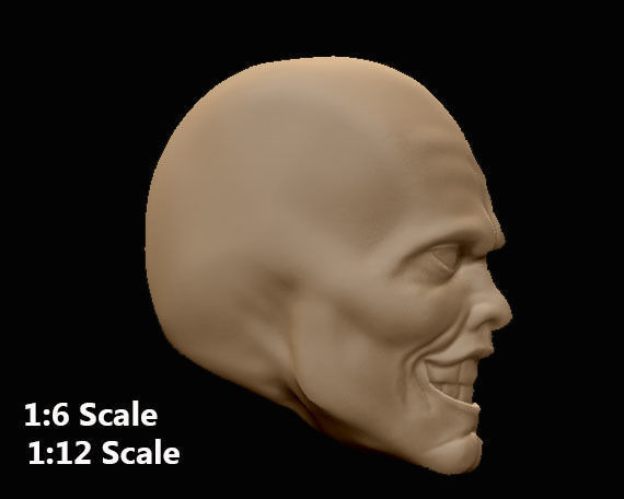 HotToys Head sculpt - The Mask -  1-6th scale  - Jim Carrey 3D print model_1