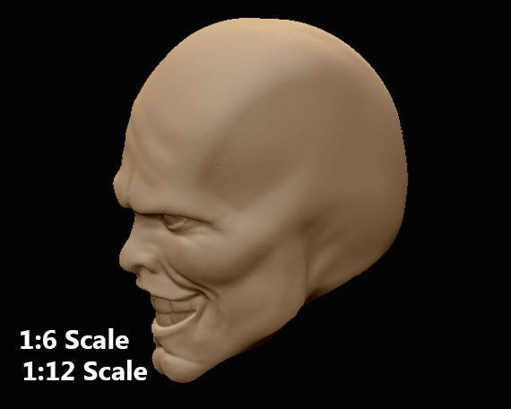 HotToys Head sculpt - The Mask -  1-6th scale  - Jim Carrey 3D print model_3