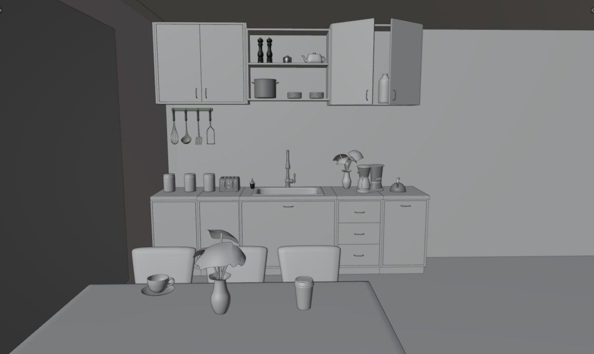 3D Kitchen Interior free 3D model | CGTrader