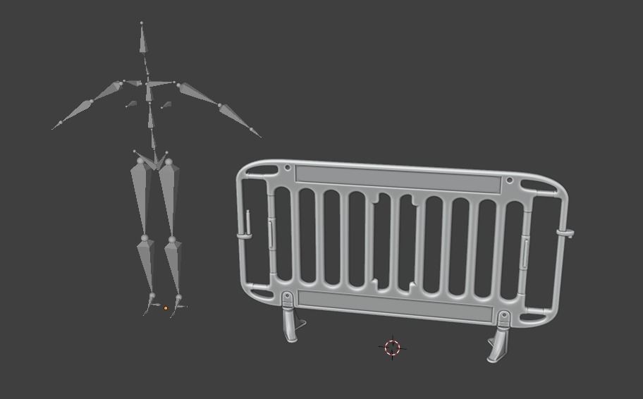 Pedestrian Barrier Low-poly 3D model_4