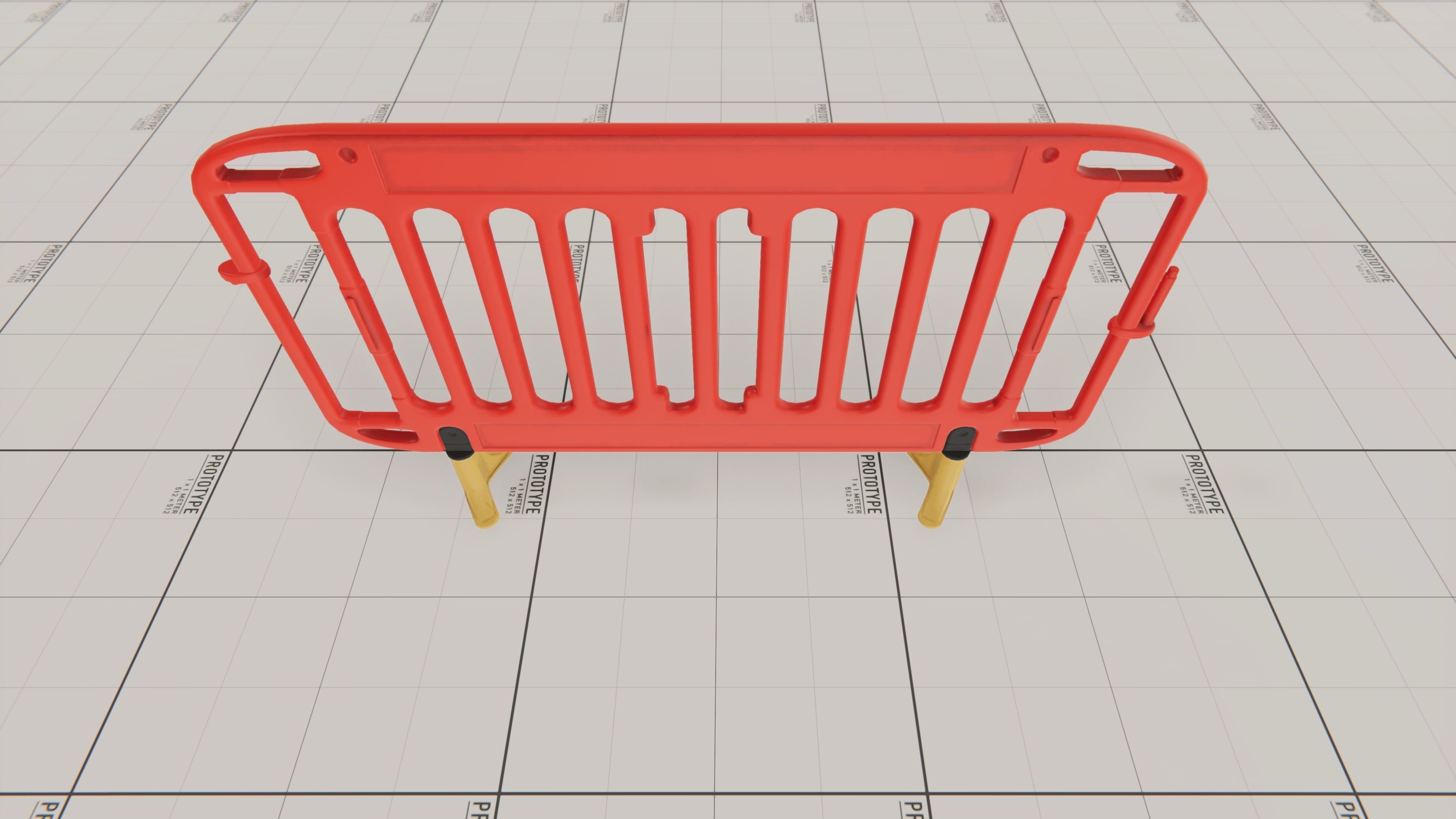Pedestrian Barrier Low-poly 3D model_1