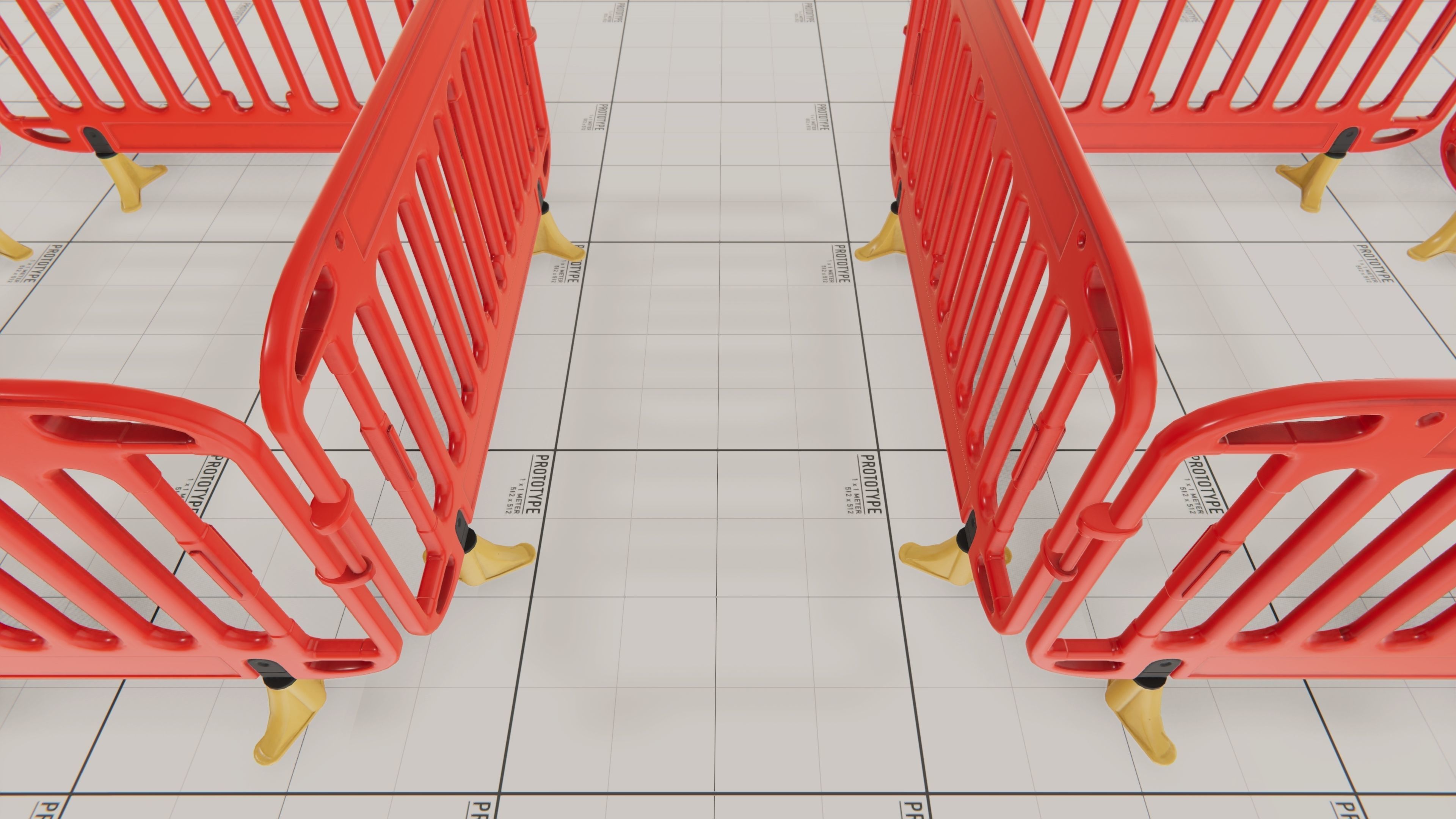 Pedestrian Barrier Low-poly 3D model_3