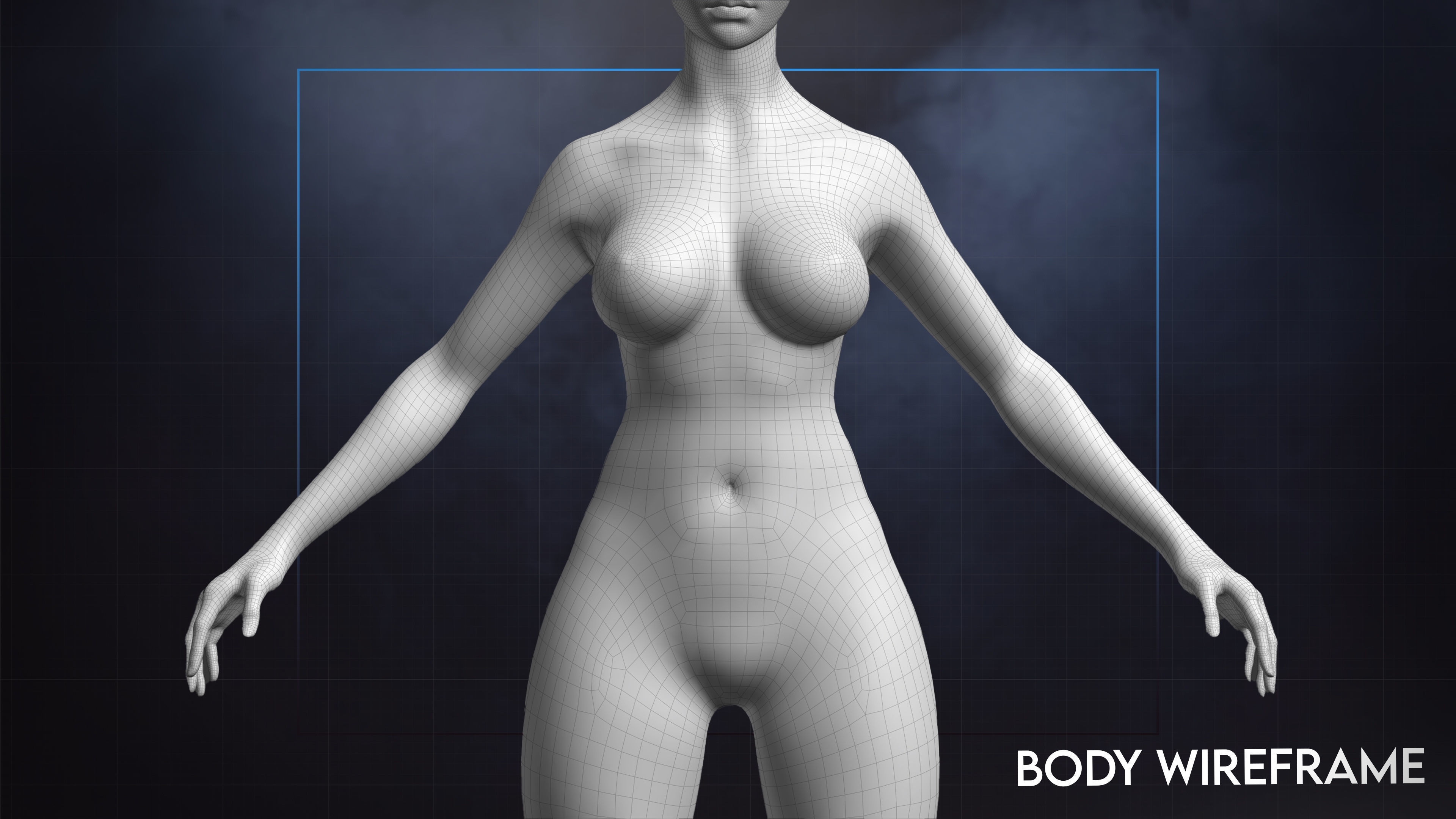 Female Base Mesh Volume 2 - Beatrice Low-poly 3D model_2
