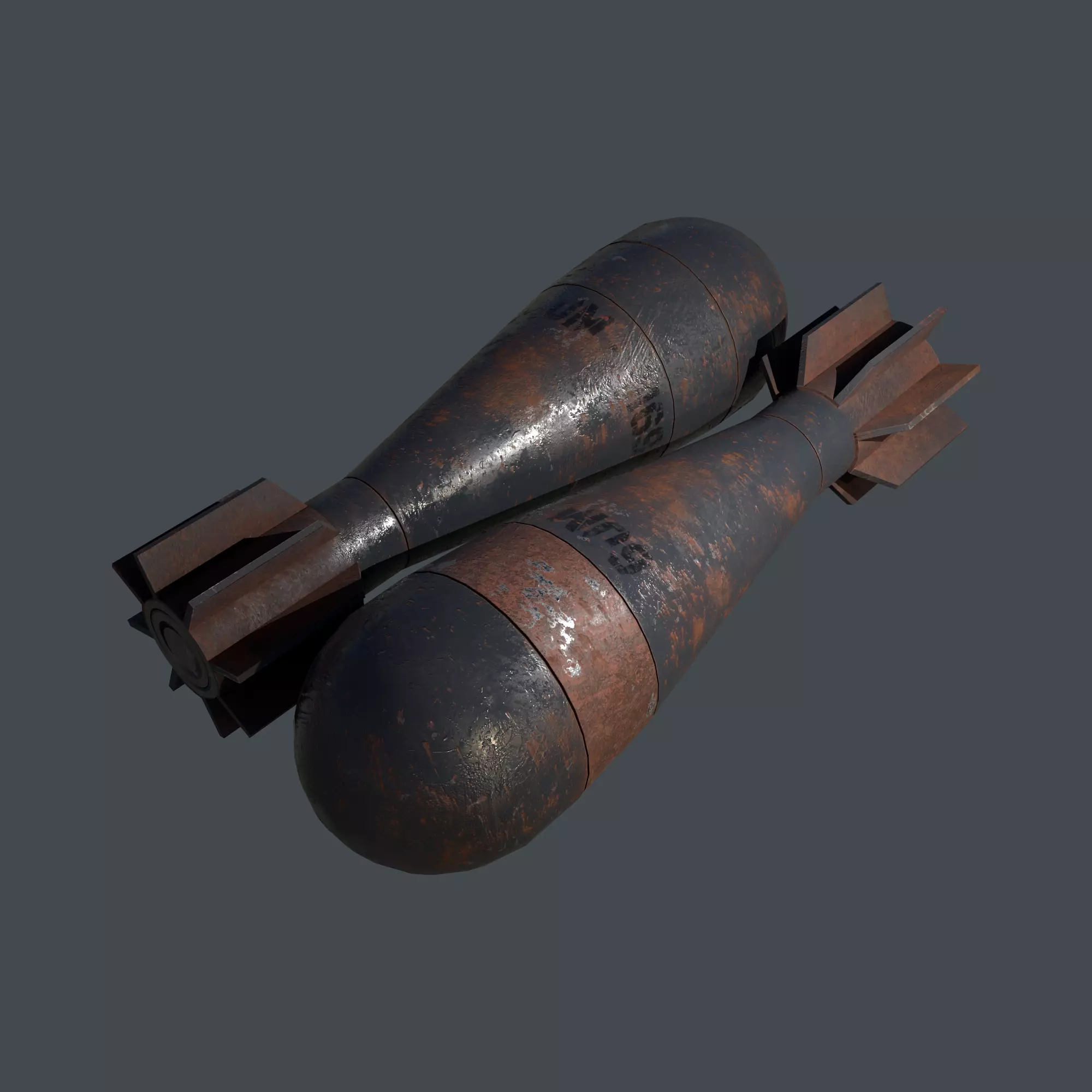 Mortar Projectile 60mm M69 3D model_0