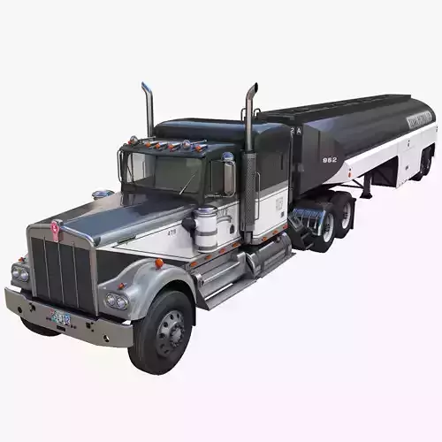 Kenworth W900A tanker Low-poly 3D model