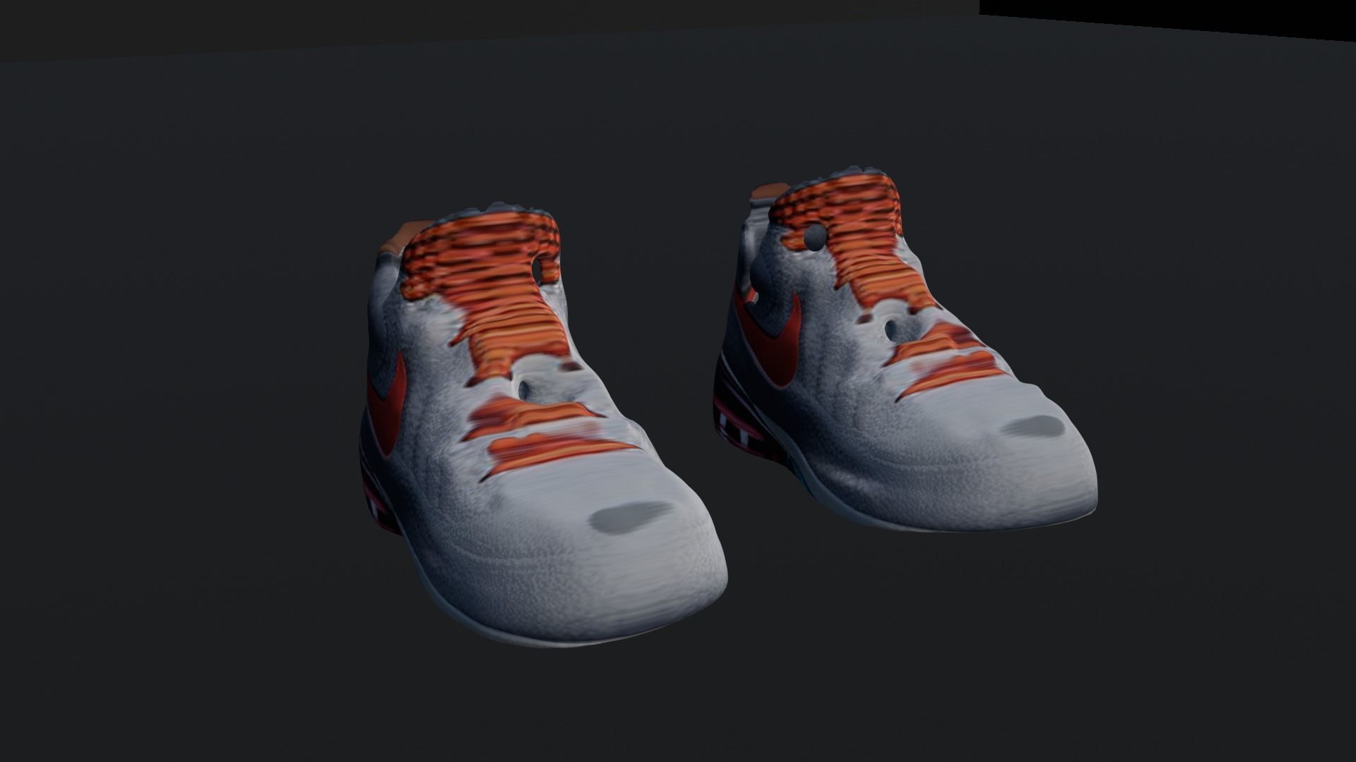 Grey with red laces runners Free 3D model_1