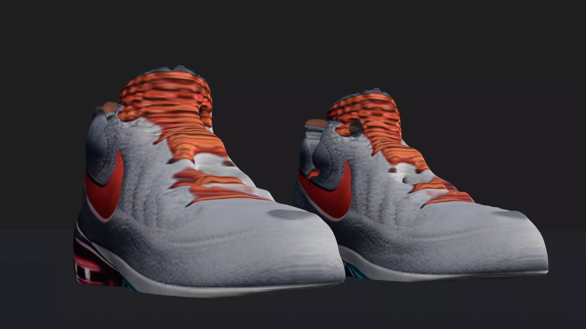 Grey with red laces runners Free 3D model_0