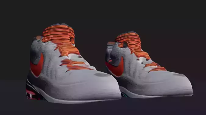 Grey with red laces runners