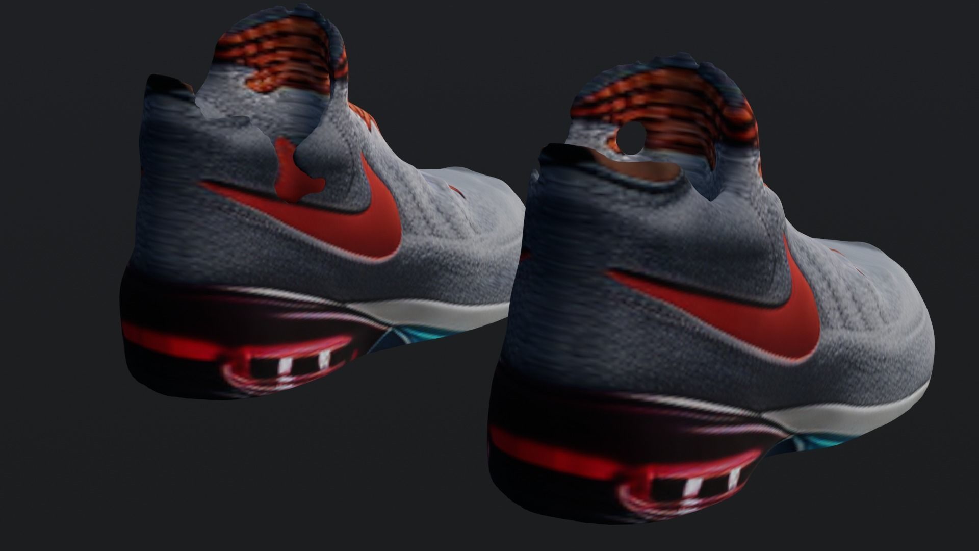 Grey with red laces runners Free 3D model_2