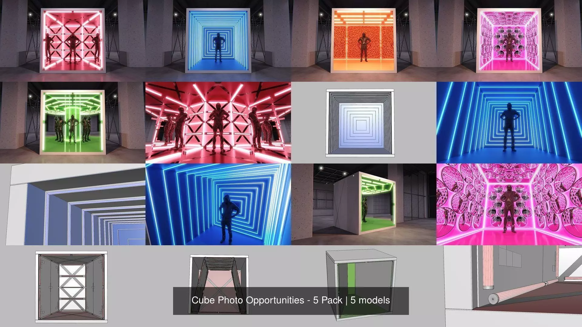 Cube Photo Opportunities - 5 Pack 3D Model Collection_0