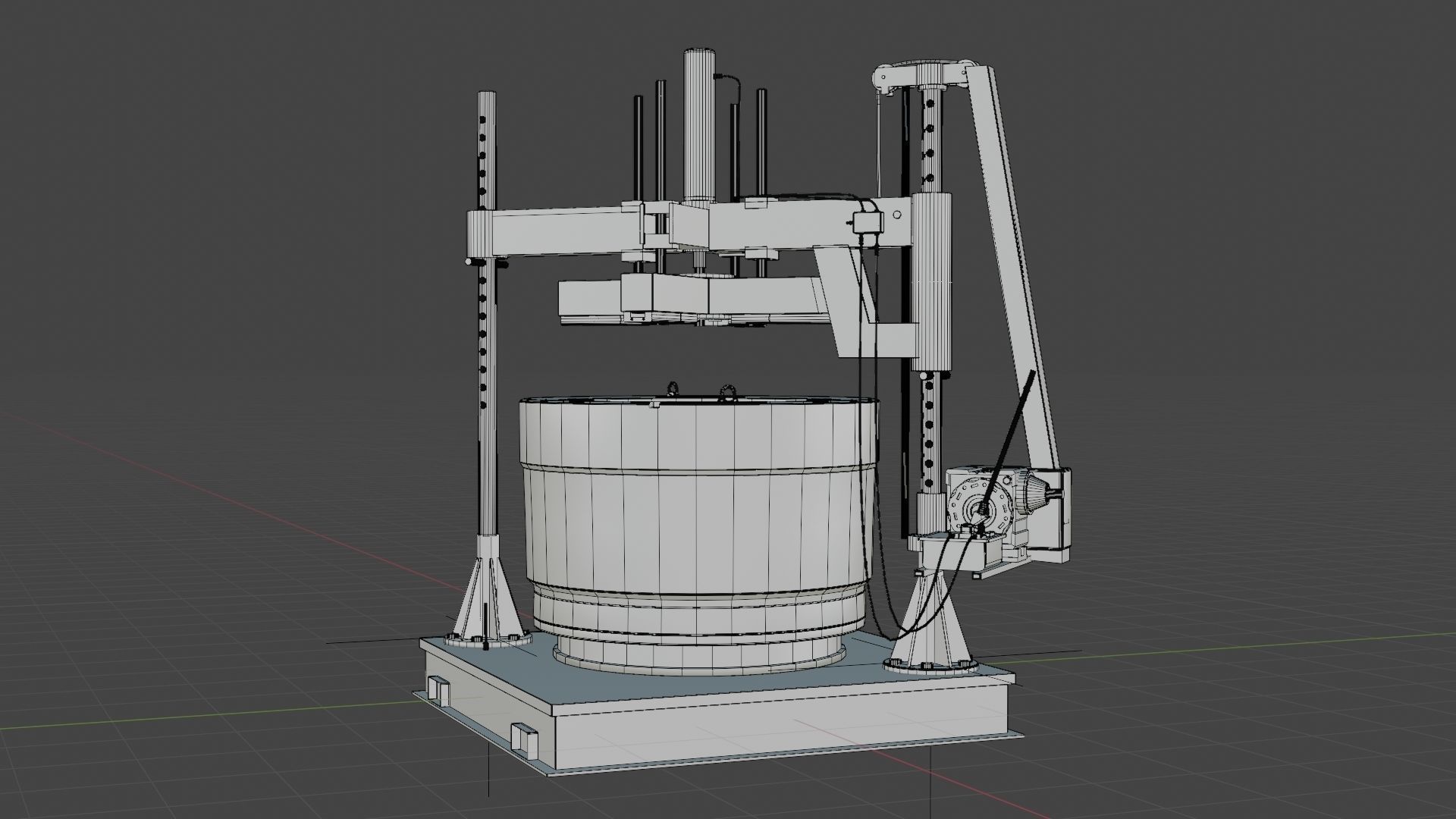 Hydraulic Press and Subsea Connector Part Low-poly 3D model_6