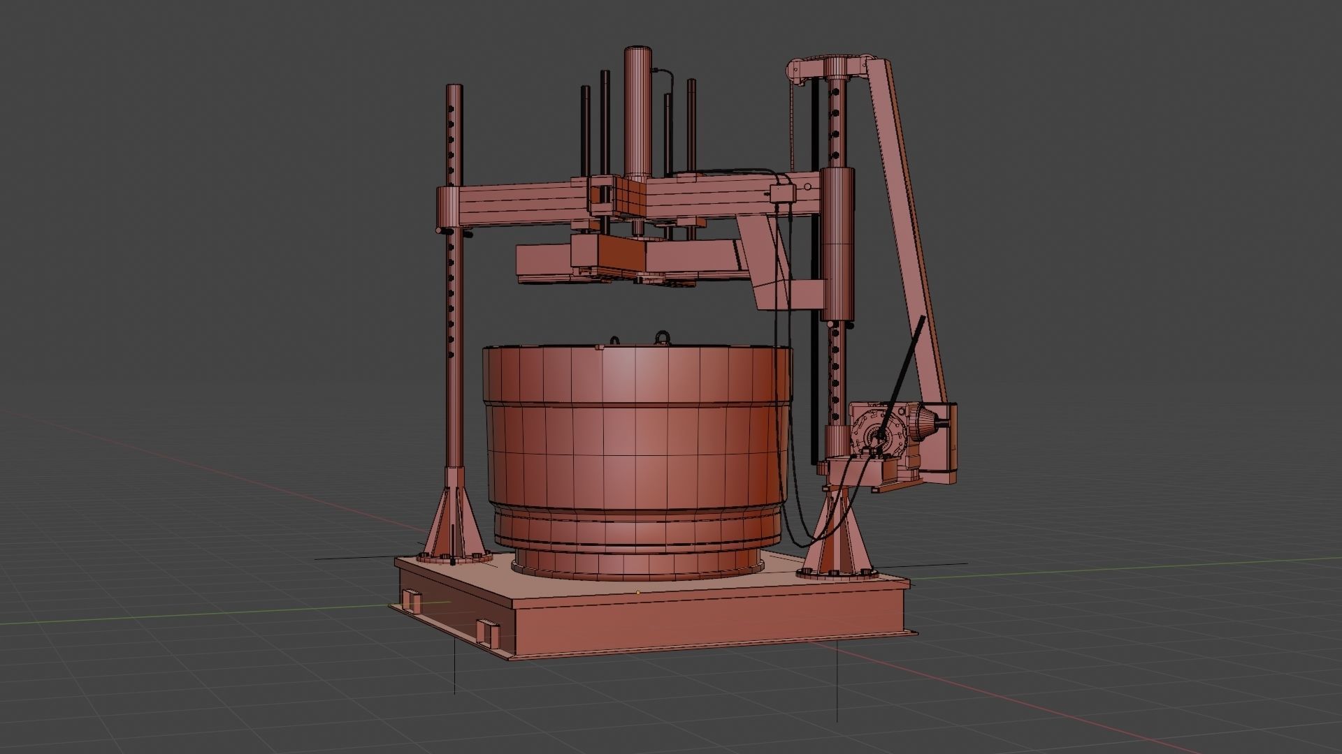 Hydraulic Press and Subsea Connector Part Low-poly 3D model_5