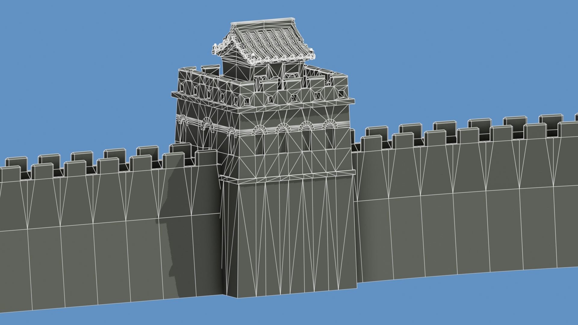 Great Wall Of China Low Poly Low-poly 3D model_4