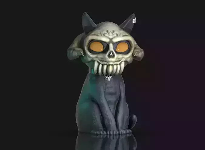 skull cat 3D print model