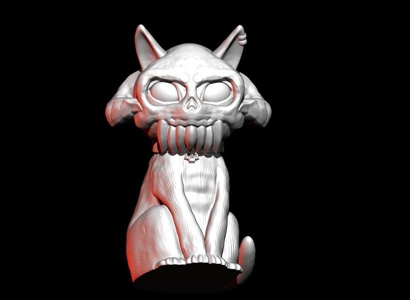skull cat 3D print model_7