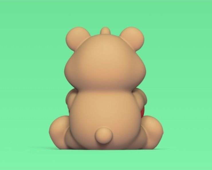 Cute Bear Heart 3D print model_4