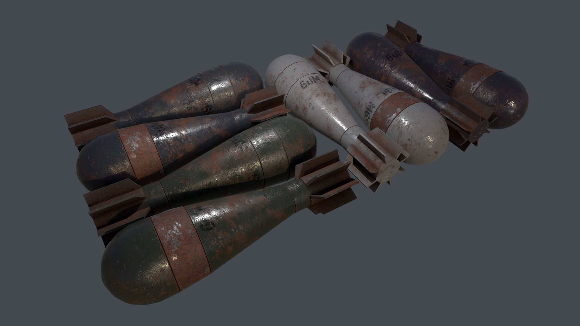 Mortar Projectile 60mm M69 3D Model Collection_27