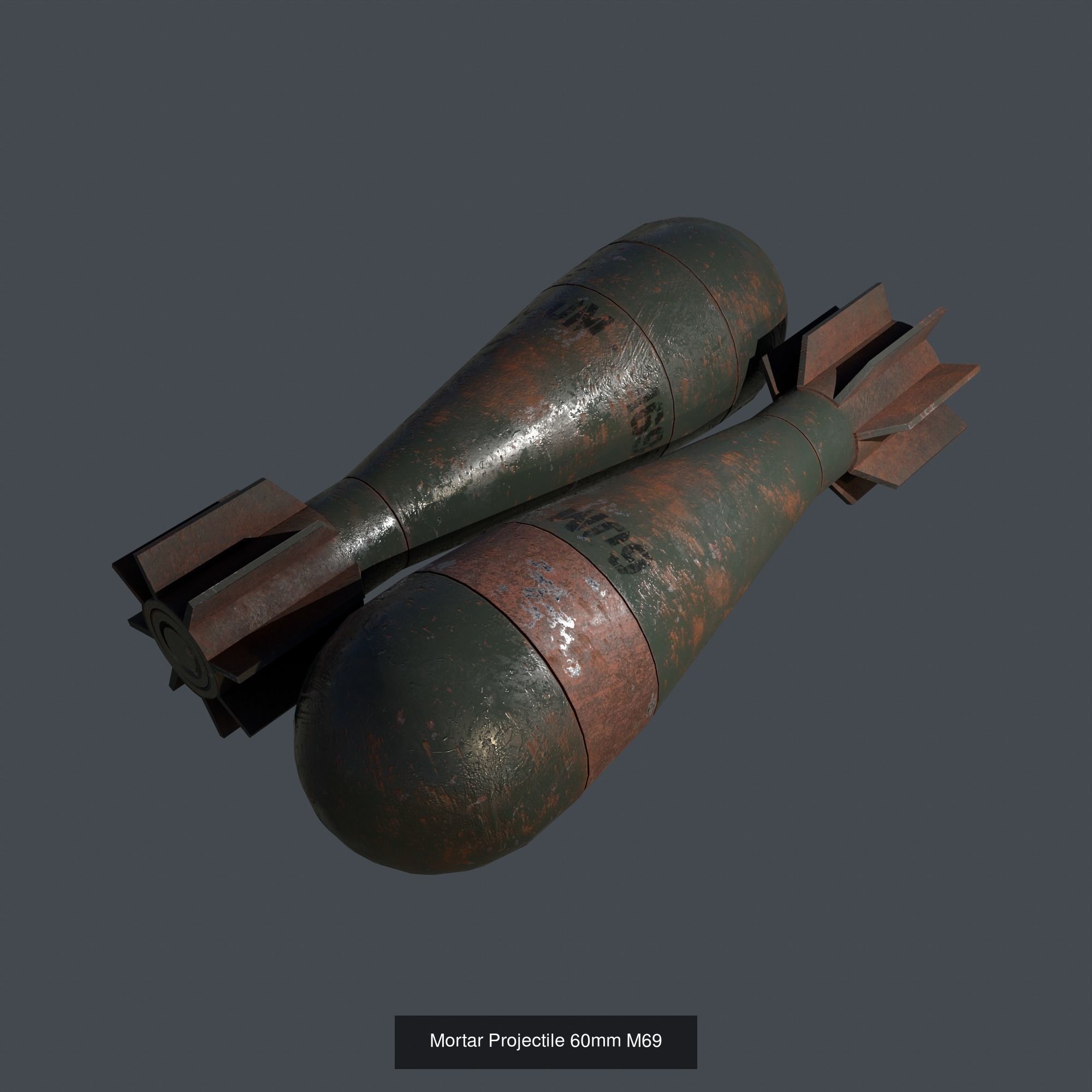 Mortar Projectile 60mm M69 3D Model Collection_19