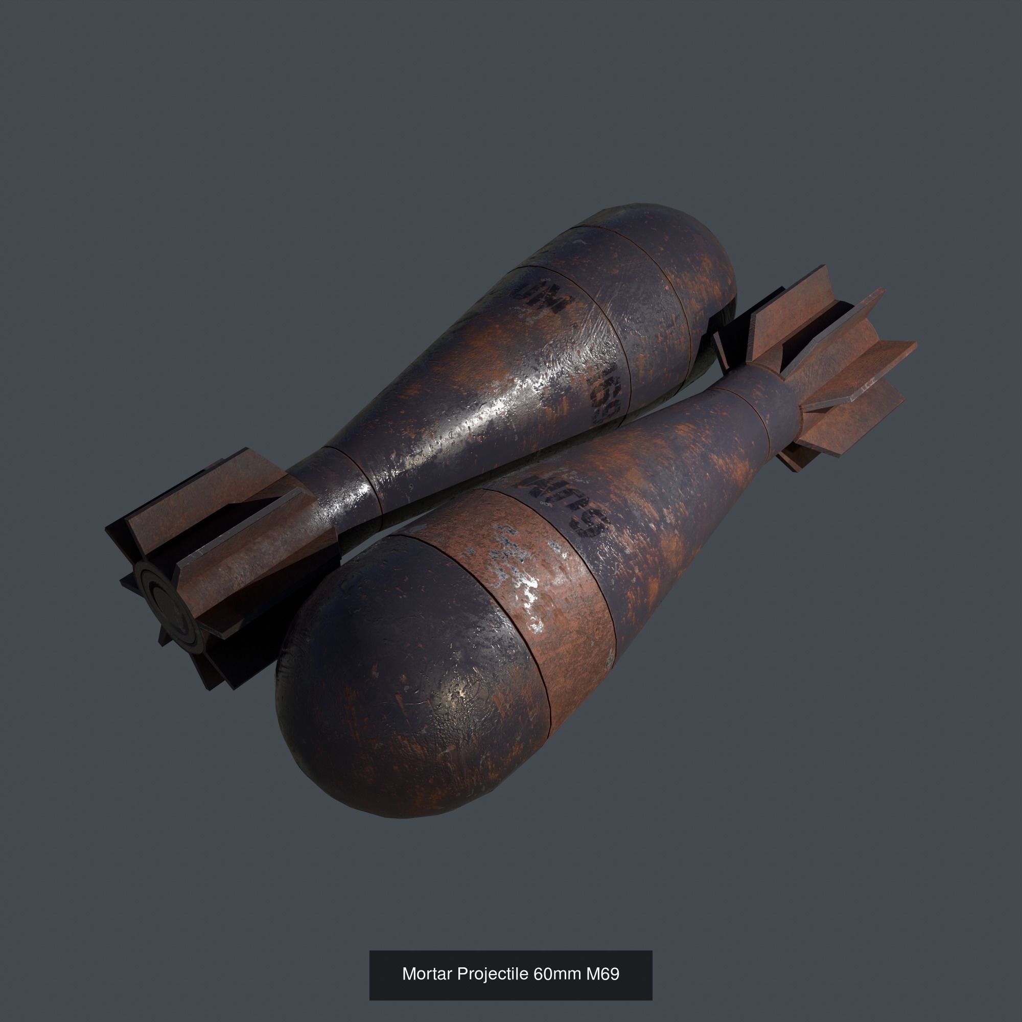 Mortar Projectile 60mm M69 3D Model Collection_18