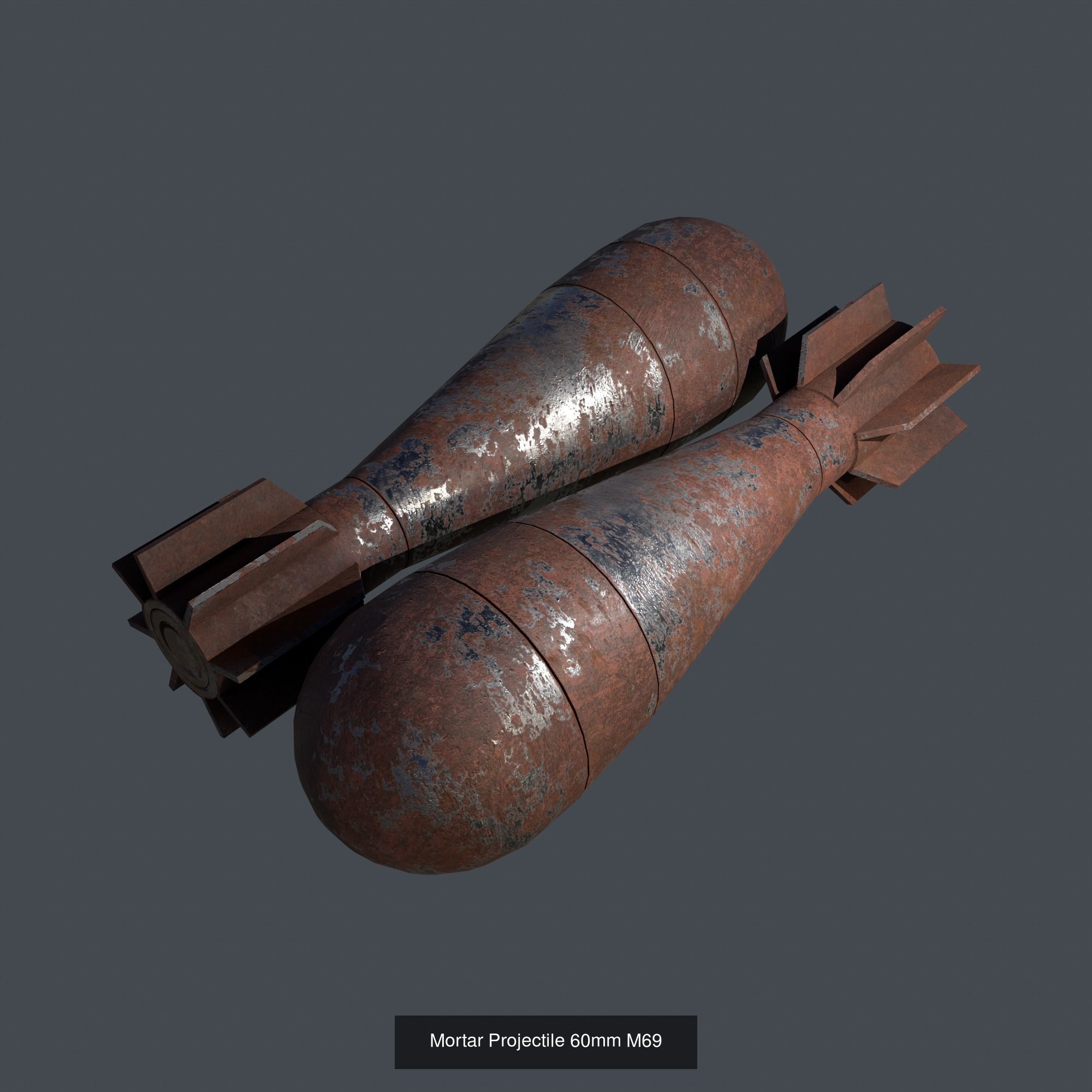 Mortar Projectile 60mm M69 3D Model Collection_21