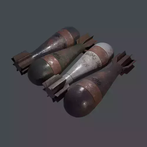 Mortar Projectile 60mm M69 3D Model Collection