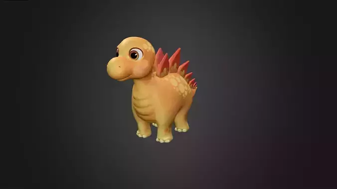 Asset - Cartoons - Dinosaur Stegosaurus Rigged 3D model