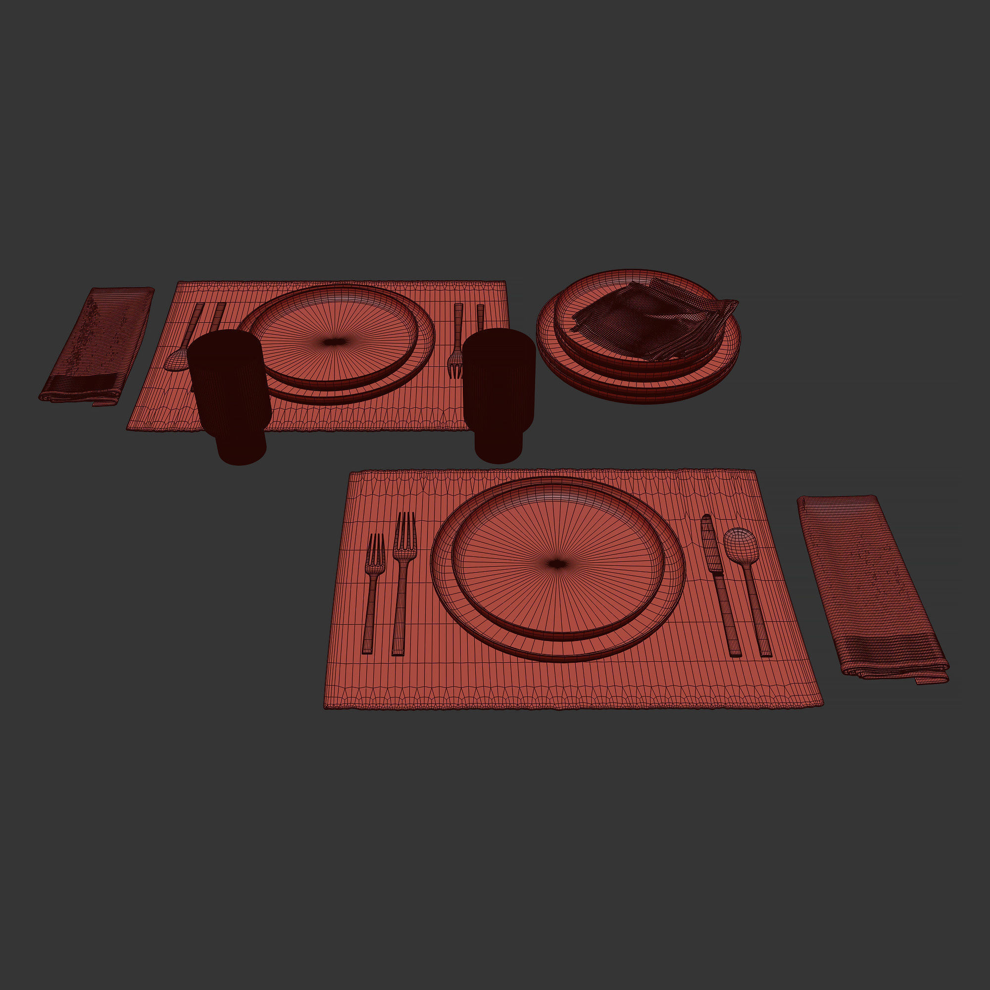 Table setting 40 3D model_5