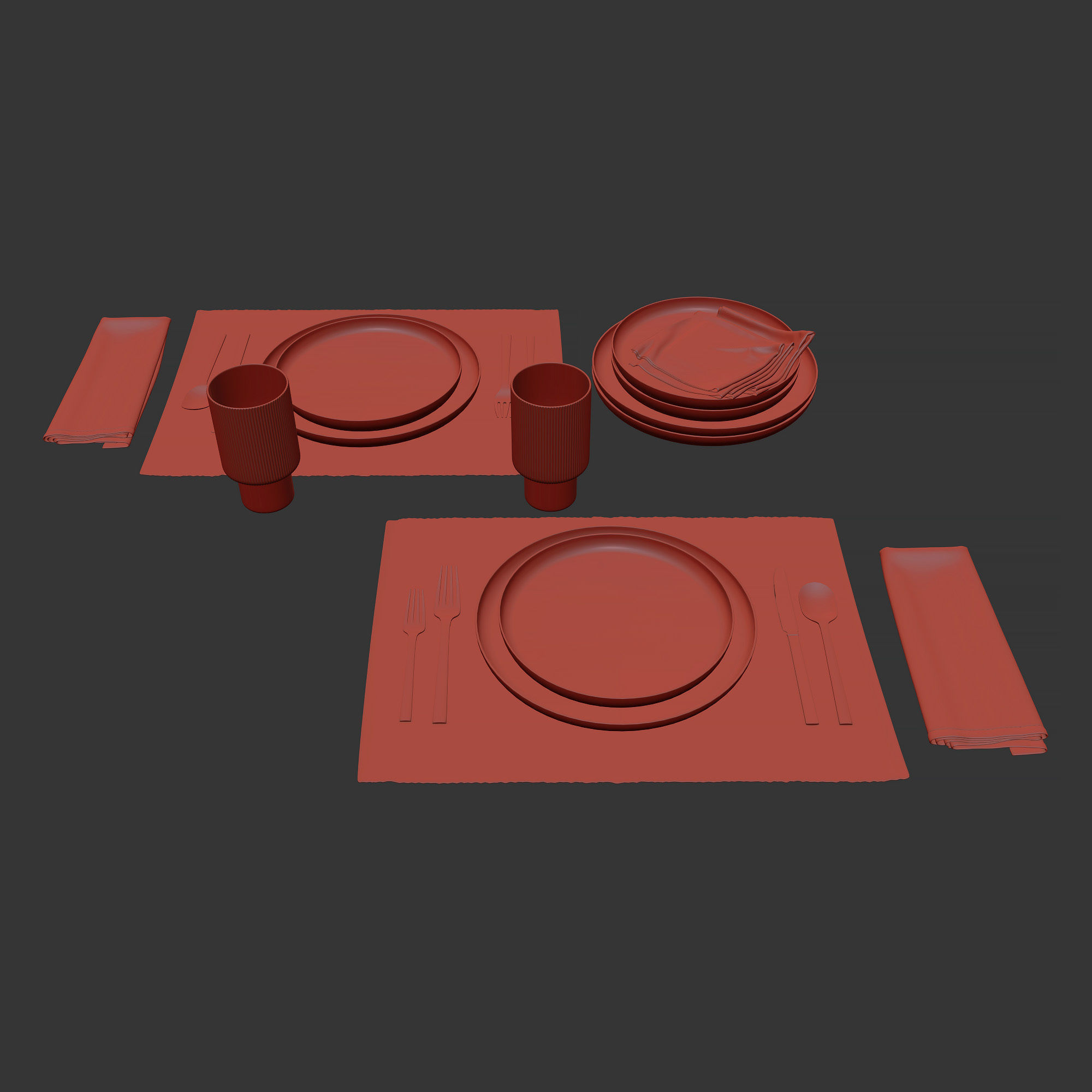 Table setting 40 3D model_4