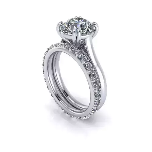 Matching Engagement Diamond Ring 