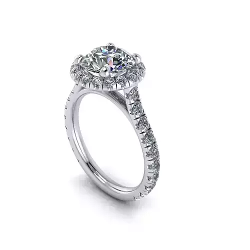 Side-stone Diamond Women Ring R14