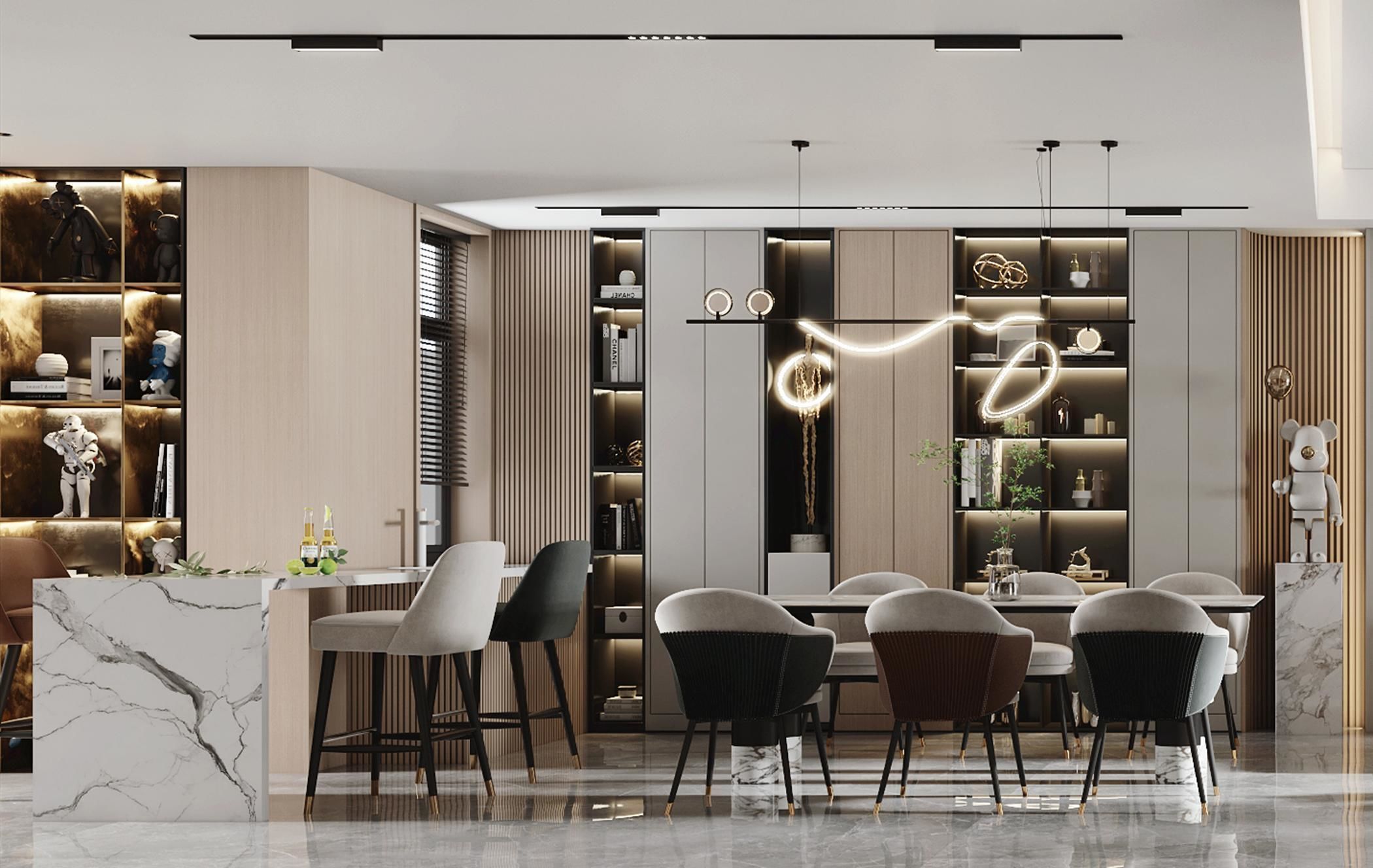 villa decoration Home Guest Modern 3D model_3