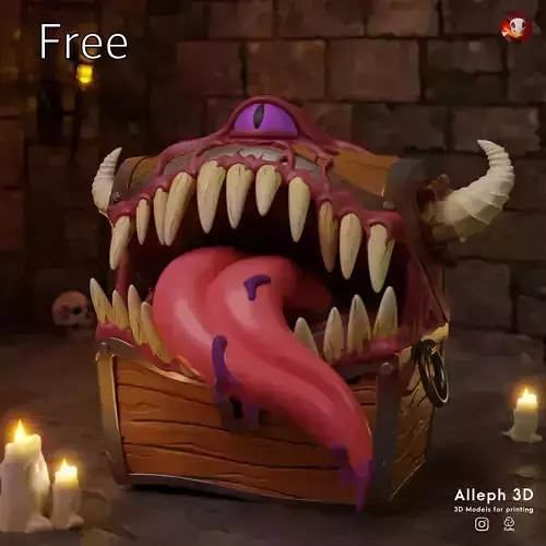 mimic dungeon and dragons Free 3D print model