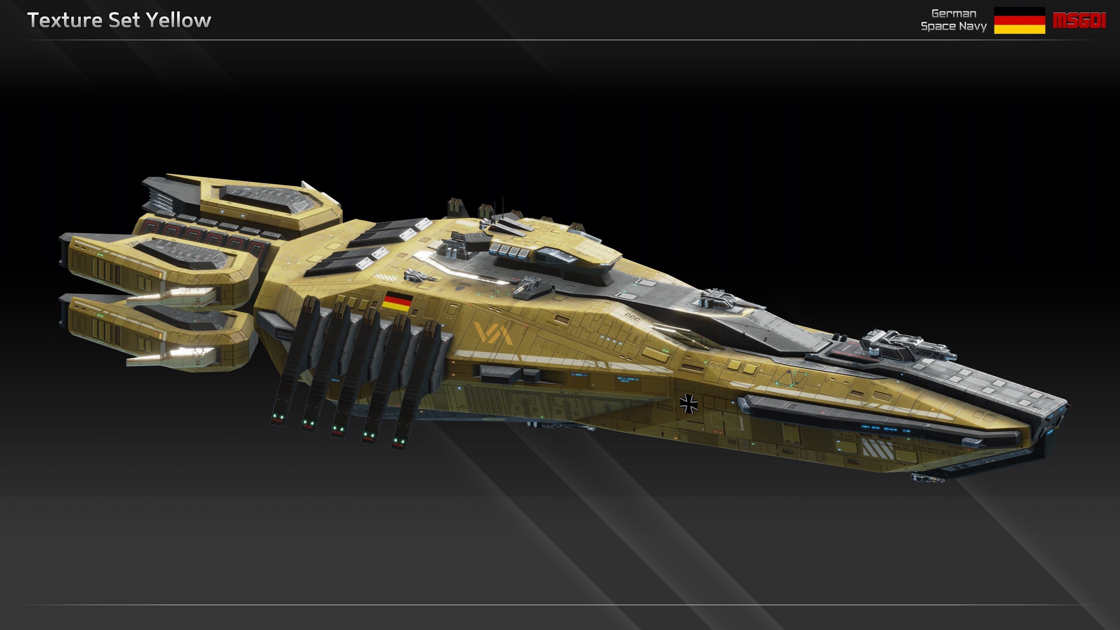 GSN Spaceship Wodan Class Strike Cruiser Low-poly 3D model_14