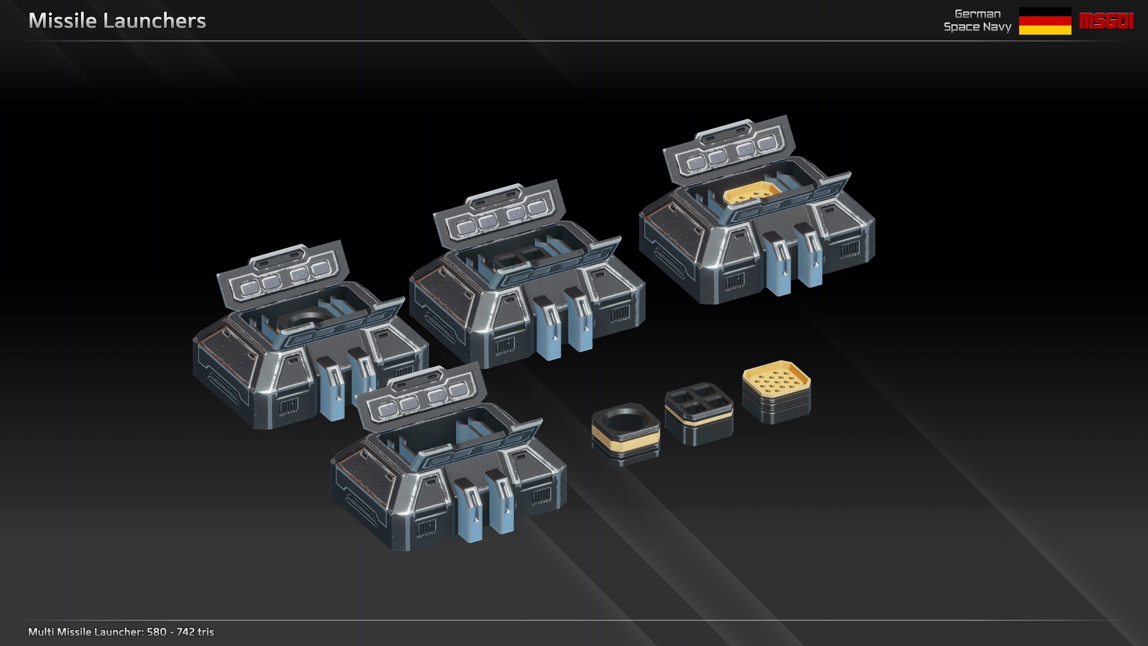 GSN Spaceship Wodan Class Strike Cruiser Low-poly 3D model_2