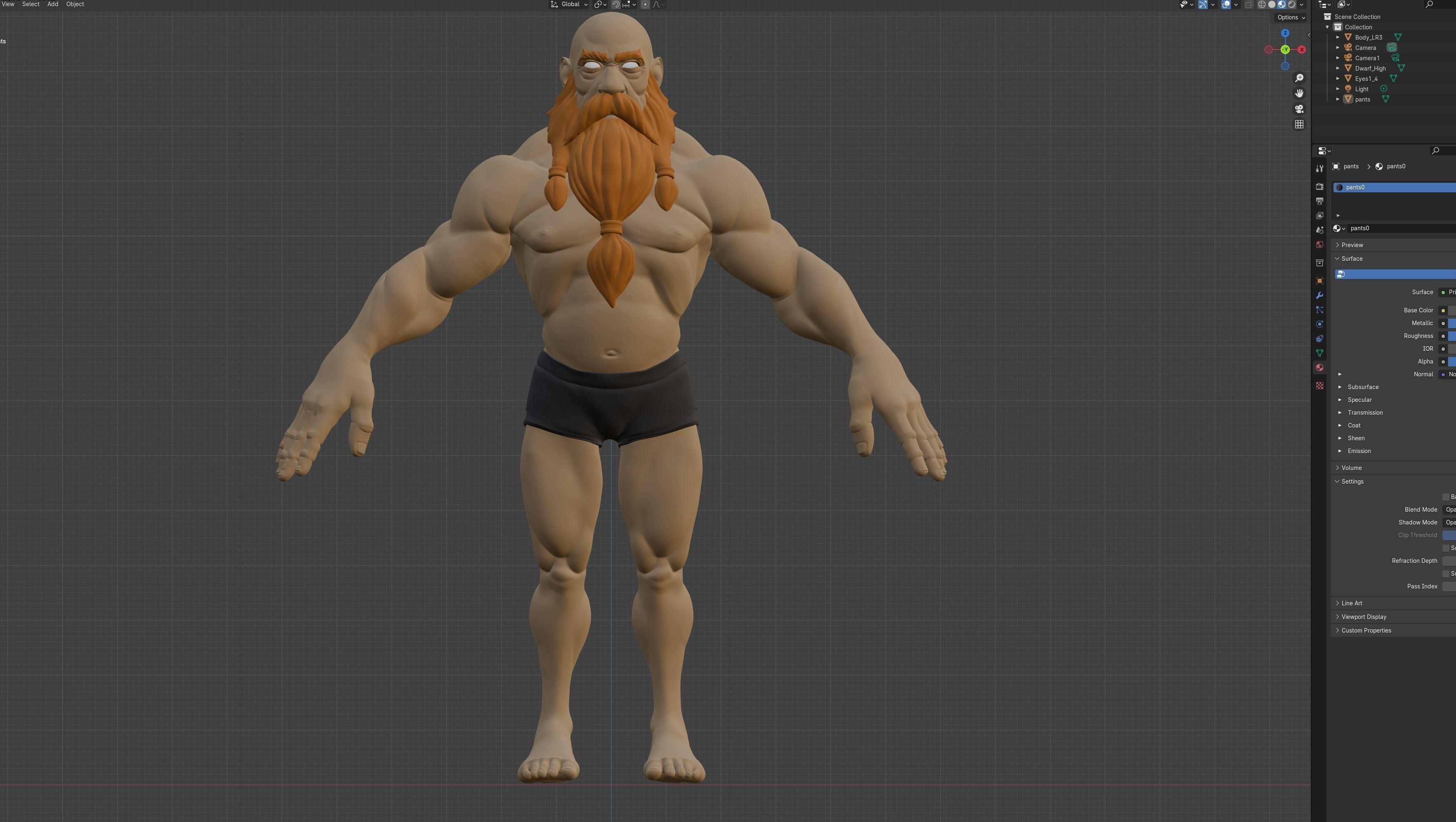 Stylized Dwarf Male Basemesh 3D model_8