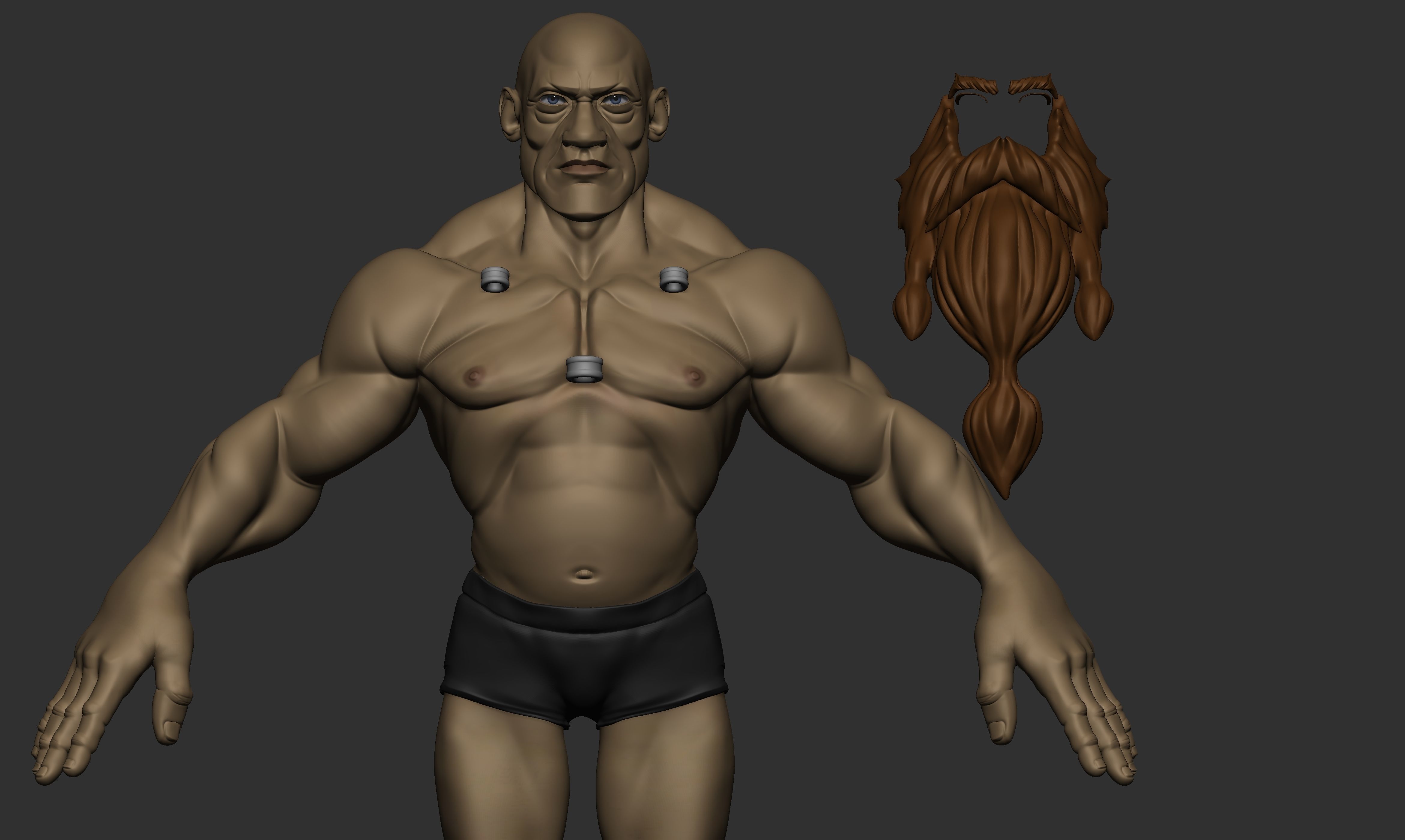 Stylized Dwarf Male Basemesh 3D model_6