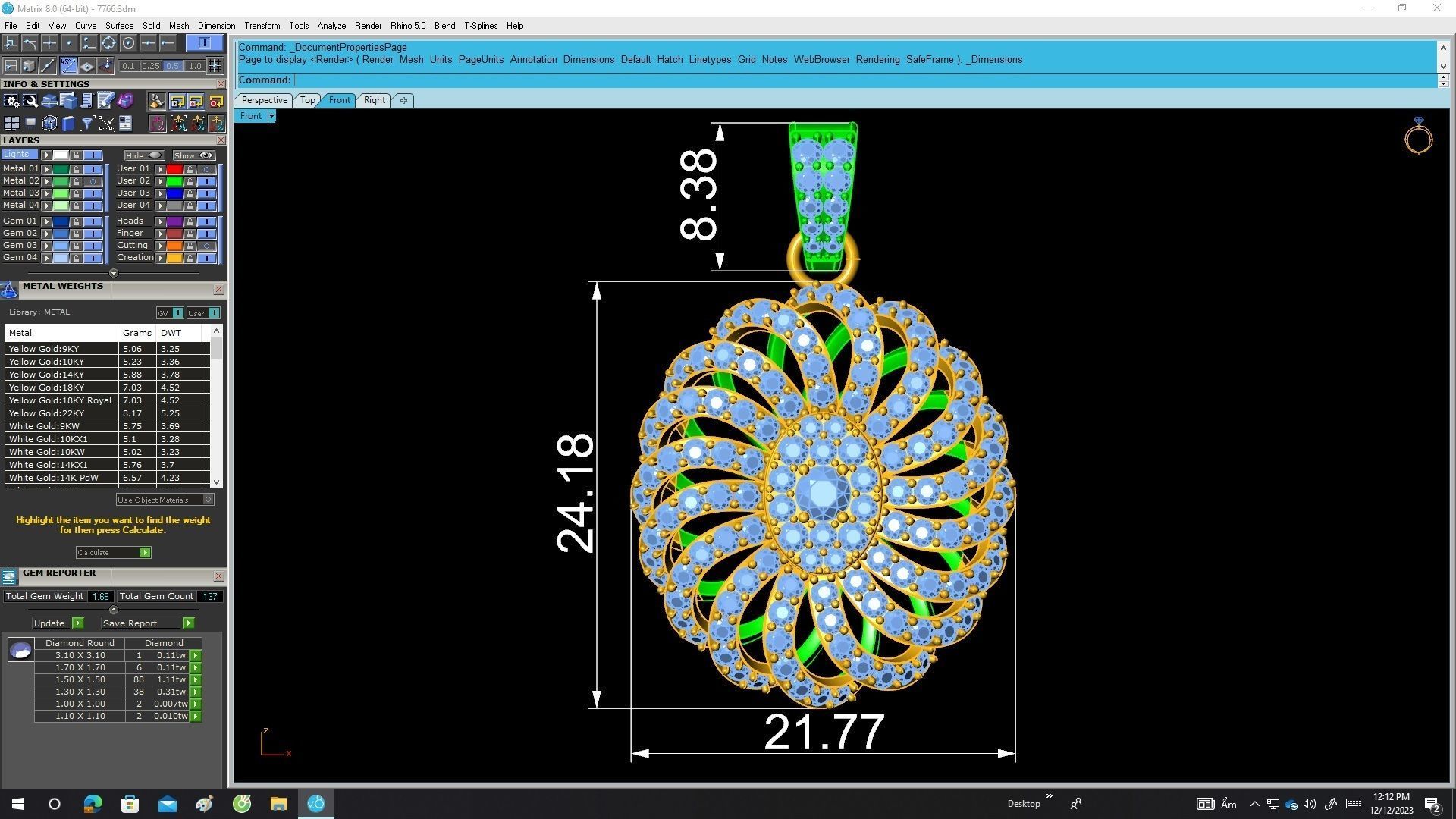 A7766 Luxury Korean Art Women Pendant 3D Model 3D print model_6