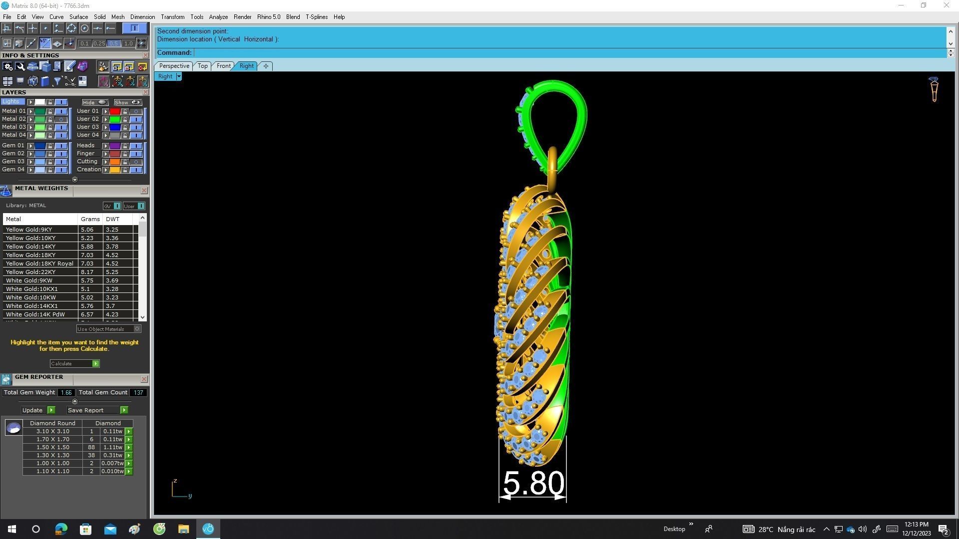 A7766 Luxury Korean Art Women Pendant 3D Model 3D print model_7