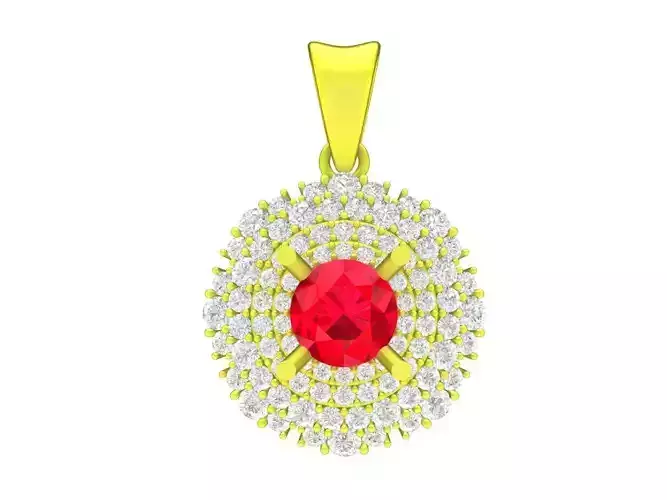 A7767 Round Diamond Women Pendant 3D Model