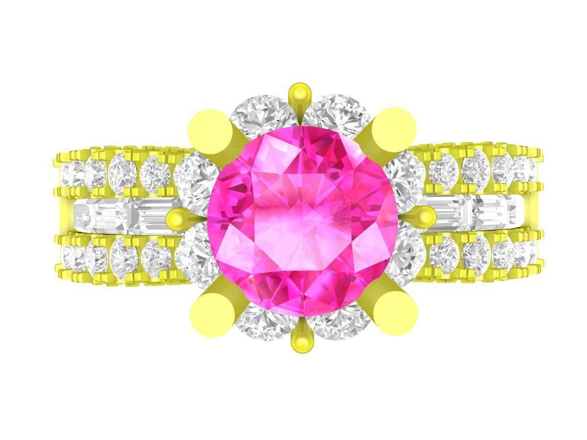 7314 luxury hongkong style diamond engagement women ring 3D print model_2